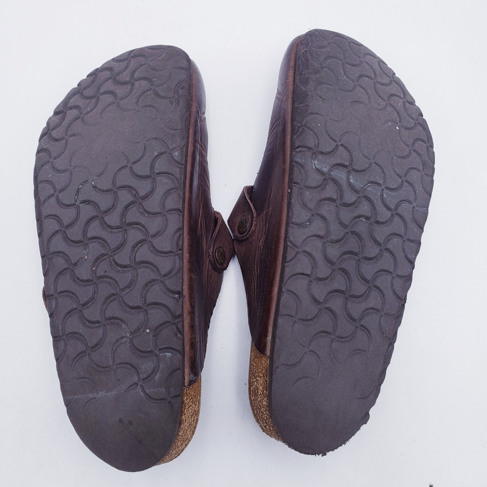 Birkenstock Boston Clogs Brown Leather Buckle Closed Toe Shoes 41 Size 10 - Picture 4 of 9